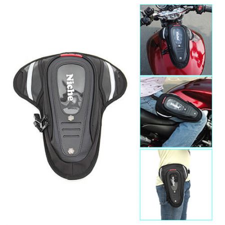 Velkoobchod malou magnetickou taškou na nádrž, páska na pas, pouzdro na nohu - Malá magnetická motocyklová taška na nádrž s průhledným oknem pro chytrý telefon, přeměnitelná na pás nebo pouzdro na nohu